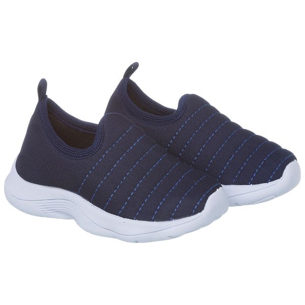 Tênis Infantil Calce Fácil Azul Marinho-Café com Leite