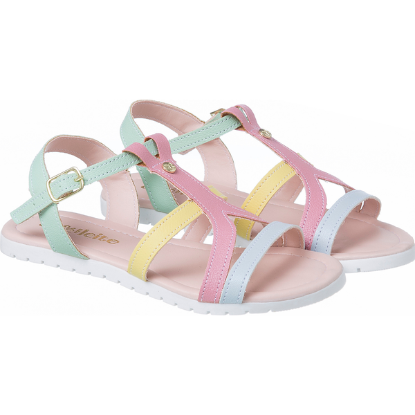 Sandália Infantil Juvenil Feminina Colorida-Café com Leite - Main Image