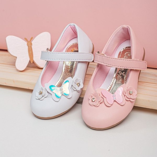 Sapatilha Delicada Infantil Rosa Café com Leite