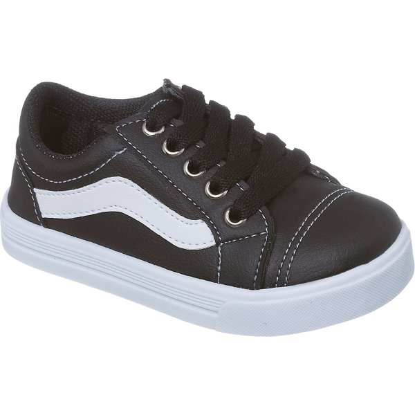 Tênis Infantil Unissex Casual Preto Vans Café com Leite